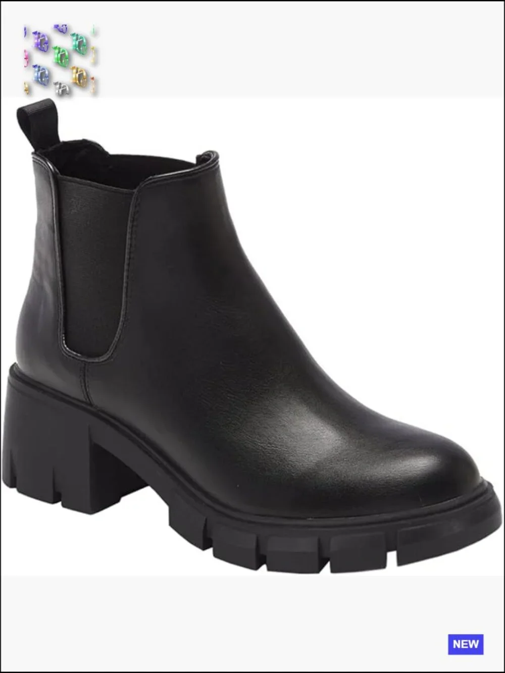 Lug Sole Platform Ankle Booties Chelsea Slip on Chunky Block Heel Leather